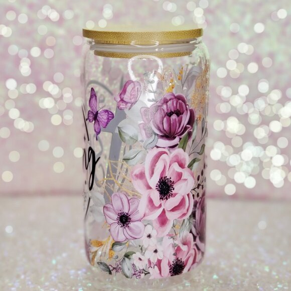 ☕"She Is Strong" Inspirational/Religious 16oz Glass Cup☕-BUNDLE & SAVE - Picture 3 of 7